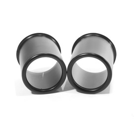 HowioZil 2Pcs 3.19in Wheel Center Caps Push Through with 12 Lug Nuts Sets - Stainless Steel Trailer Hub Cap and 1/2''-20 Lug Nuts for Truck SUV RV Wheel Rim, Matt Black