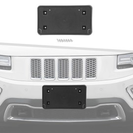 Jimen Fit for Jeep Grand Cherokee 2014-2016, Front Tag Bracket License Plate Holder Mount Frame (Black)