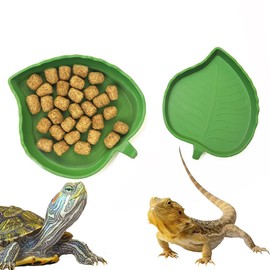 BZKSER 2 Pack Reptile Food Water Bowl - Reptile Turtle Food Flat Water Bowl for Turtles, Geckos, Snakes, Turtles