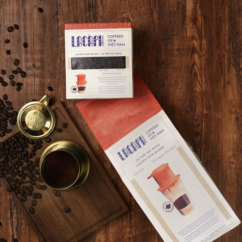 LACÀPH PHIN BLEND - Vietnamese Coffee Whole Bean with 85%