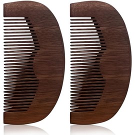 Peine de madera para barba y bigote, ideal para aceites y bálsamos, antiestático para todo tipo de barba, tamaño de bolsillo