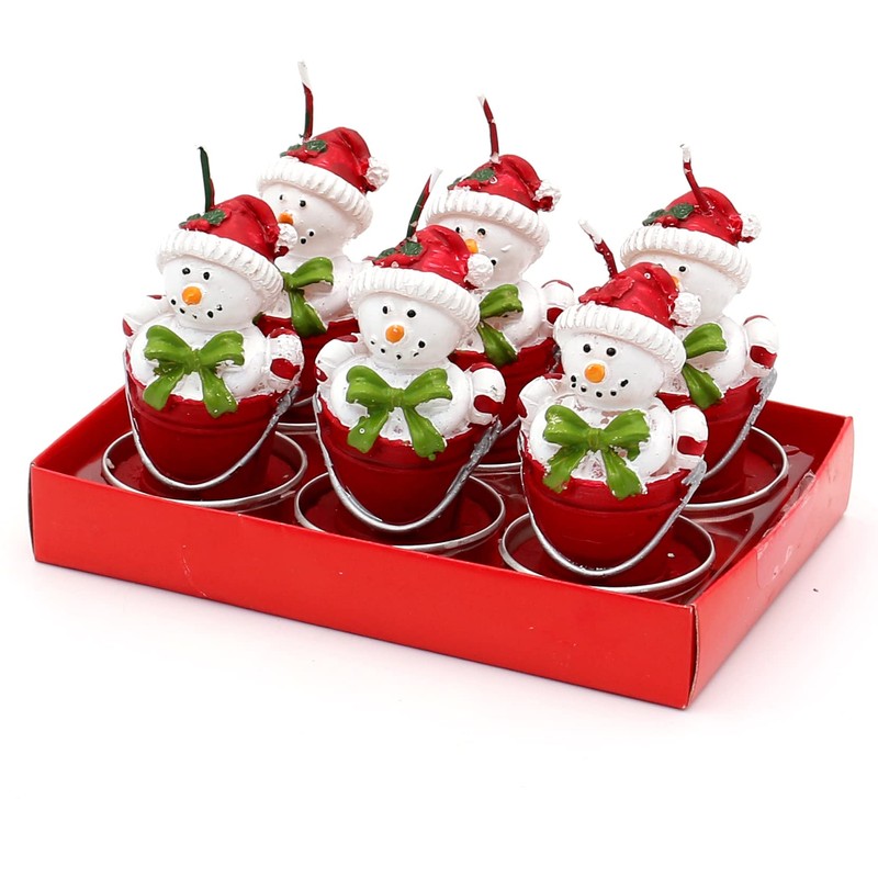 Dekohelden24 Set of 6 Snowman in Bucket, Dimensions of Each