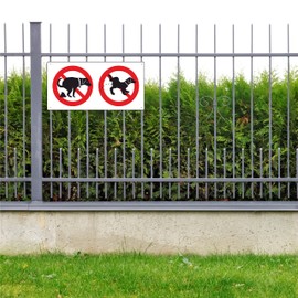 Pubblimania Prohibition of and for Dogs and Animals, Aluminium Sign for Outdoor Use, Inside, Thickness 3 mm, 29 x 14.5 cm (No Peeing No Choping)