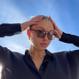 piscm Retro Square Aviator Sunglasses for Women Men 70s Tinted Square Aviator Sun Glasses Trendy Classic Shades(Yellow Tortoise/Orange)