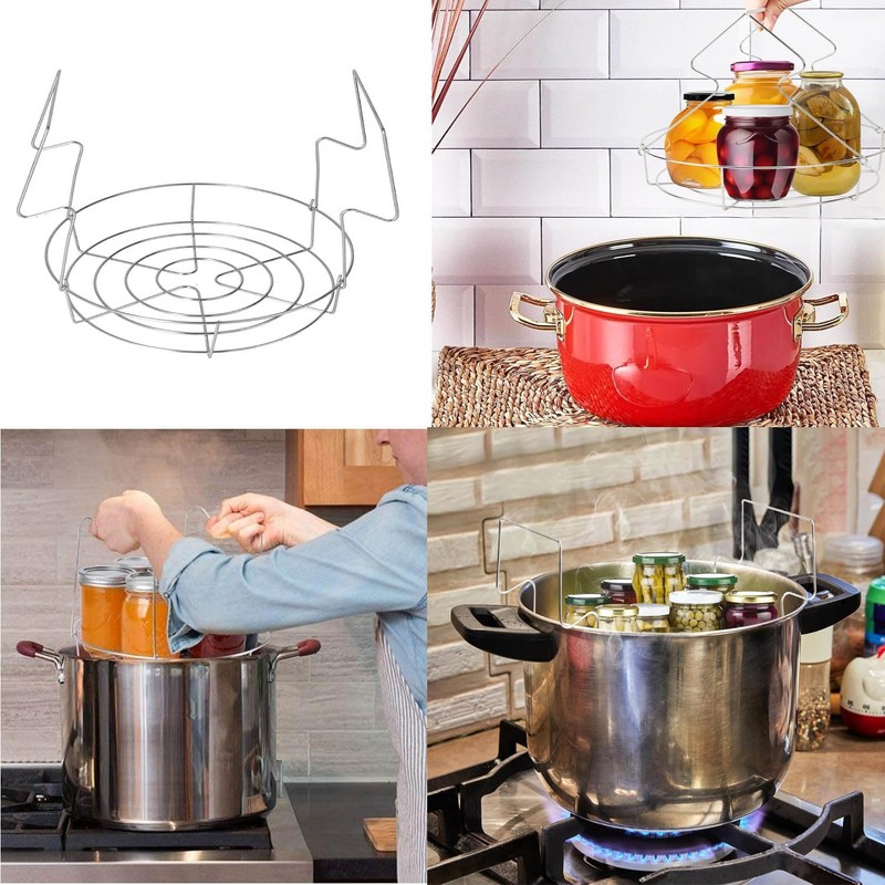 WADY Water Bath Canning Rack, Anti Slip Anti Scalding Foldable