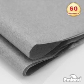 PMLAND Gift Wrapping Tissue Paper - Gray Silver Color - 20 Inches x 26 Inches 60 Sheets