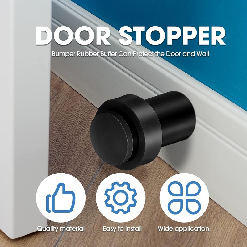 Chumia Stainless Steel Floor Door Stopper Set – Heavy Duty