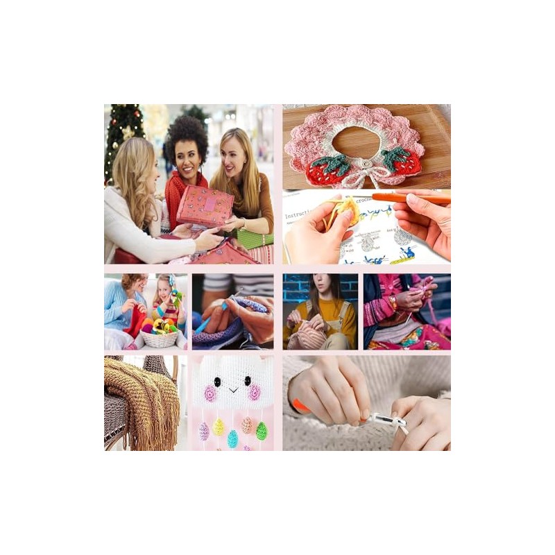 59 Pcs Crochet Hooks Kit Knitting Starter Kit for Adults