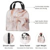 Reusable Insulated Lunch Bag, Rose Golden Marble Lunch Bag, Portable