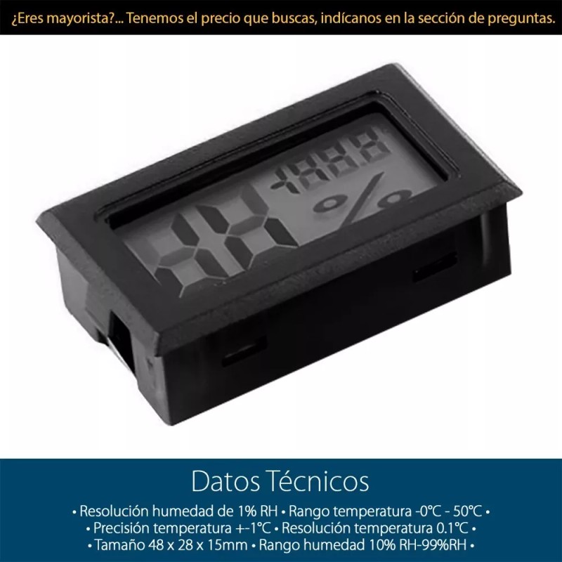Mercader Digital 2 Pzs Termómetro Higrómetro Digital Medidor Sensor Humedad