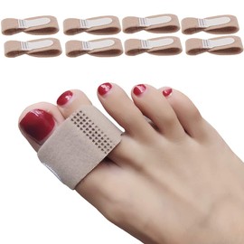 DYKOOK Lengthened Broken Toe Wraps for Your Big Toes, 8 Pcs/Pack Fabric Toe Splint Toe Cushioned Bandages Finger Protectors Straightener Hammer Toe Separators