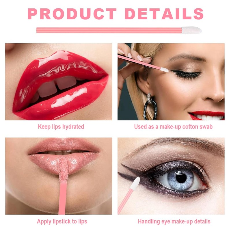 VIVIIHOO Pack of 100 Disposable Lip Brushes, Lipstick Makeup Brush,