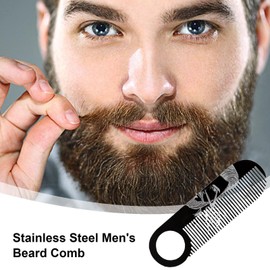 Beard Comb - Fine Tooth Mustache Brush,Portable Ergonomic Shaping Tool, Double-Purpose Hair Detailing Brush for Men Birthday Holiday