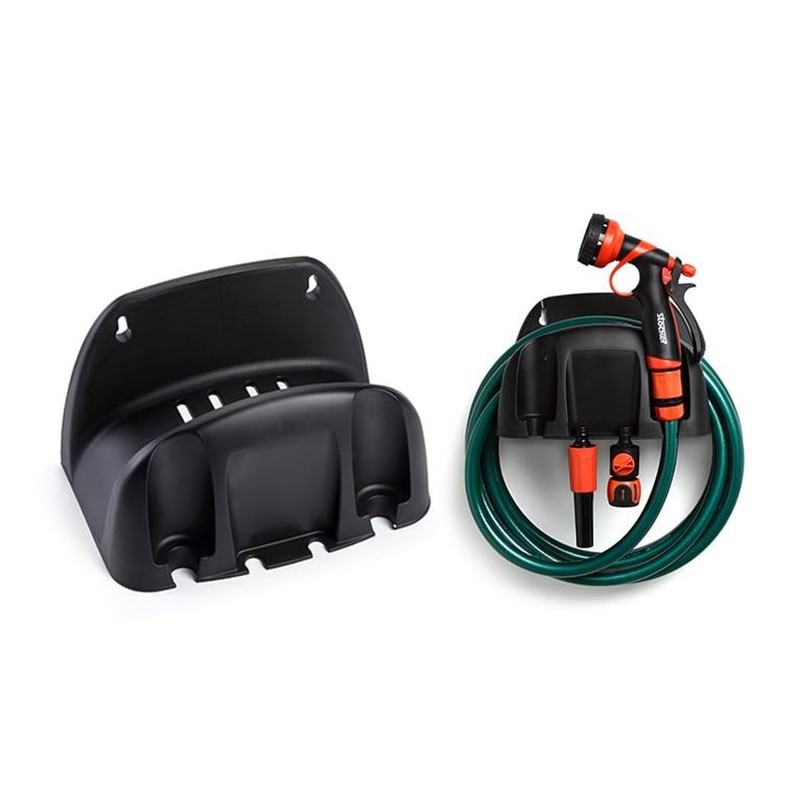meberg PF1214302 Wall Hose Holder Black Plastic Modern Compact Hose