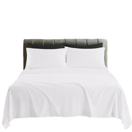 100% Egyption Cotton 200 Thread Count Flat Sheets (White, Double)
