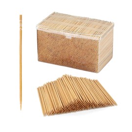 LOCIUN 3000 Count Carbonized Bamboo Single-Point Toothpicks - Sturdy and Smooth Finish, Perfect for Cocktails and Appetizers