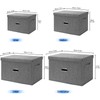 Valease Large Linen Fabric Foldable Storage Bins with Removable Lid