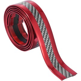 Car Door Edge Step Dust Shield Cover.3cmx100cm Car SUV Universal Door Sill Protector Edge Trunk Bumper Anti Scratch Scuff Guard Sticker DIY PC Cover Strip for Car Carbon Fiber Pattern Red