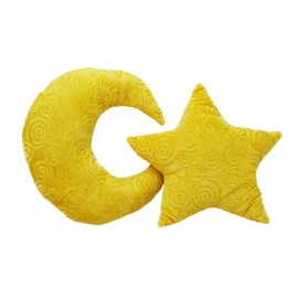 Snuggle Stuffs Crescent Moon Minky Plush Yellow Throw Pillow