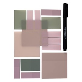 DiverseBee Pastel Transparent Sticky Notes, Cute Clear Sticky Tabs, Translucent Page Flags Book Markers Stickers, Planner Accessories Sticky Notes 3x3, Bible Journaling Study Office School Supplies