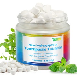 laraspi Toothpaste Tablets, Nano Hydroxyapatite Toothpaste, Flouride & Plastic Free and Remineralizing, Travel Size Toothpaste, Peppermint, 70 Tablets