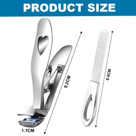 KLYKLL Nail Clippers Large Toenail Clippers Stainless Steel Toenail Clippers Seniors Anti-Splash Nail Clippers for Thick Nails Ergonomic Nail Clipper Nail Clippers with Metal Nail File for Men / Women