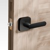 ULTRALOQ Passage Lever Door Handle, Reversible Black Front Door Handle