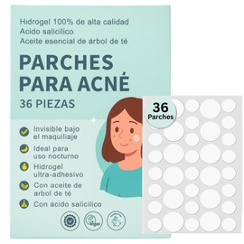 Parches para Acné 36 Piezas – Hidrocoloide con Ácido Salicílico y Árbol de Té, Invisibles Bajo Maquillaje, Ultrafinos, Antiespinillas y Granitos – Uso Día y Noche