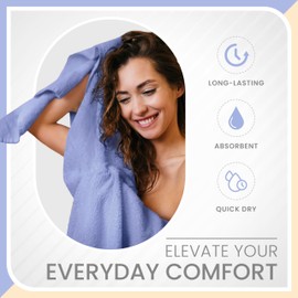 Martex 6-Piece 100% Ringspun Cotton Towel Set | Quick Dry | Super Absorbent & Soft | Lightweight | 2 Bath Towels | 2 Hand Towels | 2 Wash Cloths | Lavender