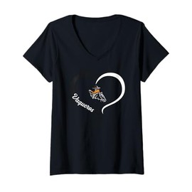 Womens Fernley Vaqueros Logo Half Heart Slogan HS V-Neck T-Shirt