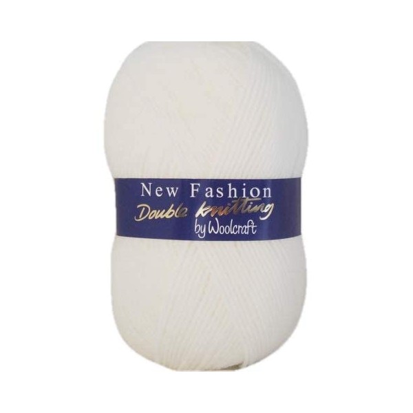 5 x 100g Woolcraft Dk Double Knitting Wool, Yarn (5 x 100g White 7f76)