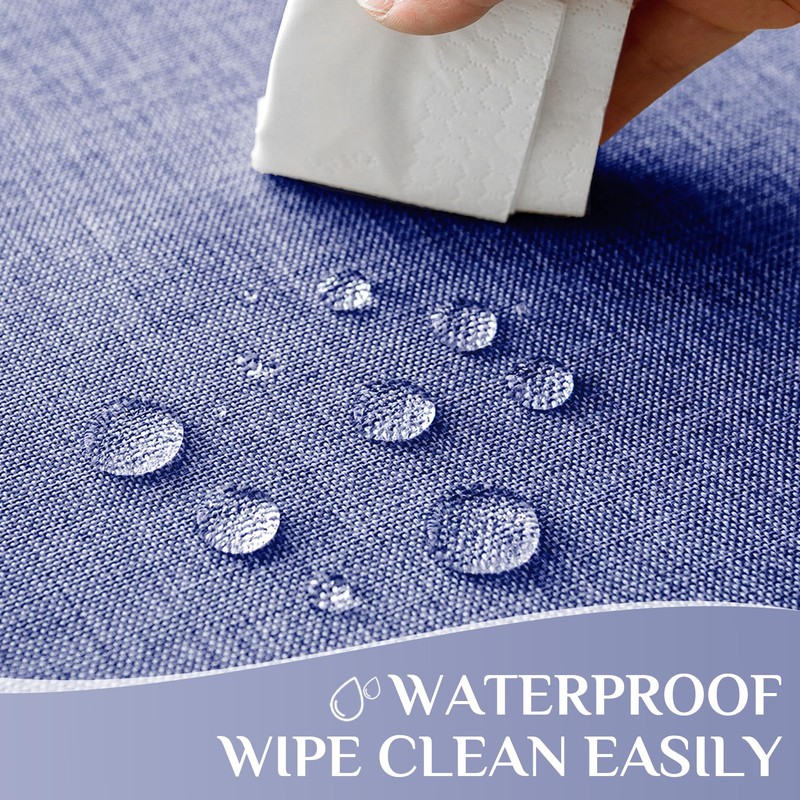 Softalker Linen Textured Rectangle Tablecloth,Waterproof Wipeable Farmhouse Burlap Table Cloth,