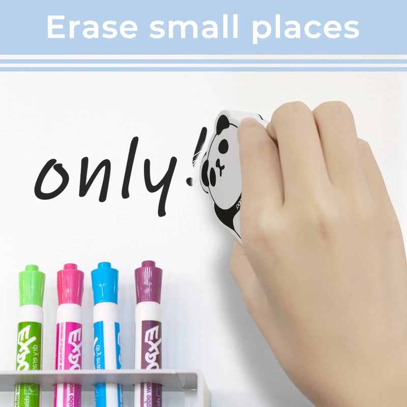 Pandaonly 9 Packs Whiteboard Rubber Mini,Panda Animal Shaped Magnetic Whiteboard