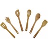 6 Piece 12" Bamboo Utensil Set, Spatula/turner, Slotted Spatula, Spatula