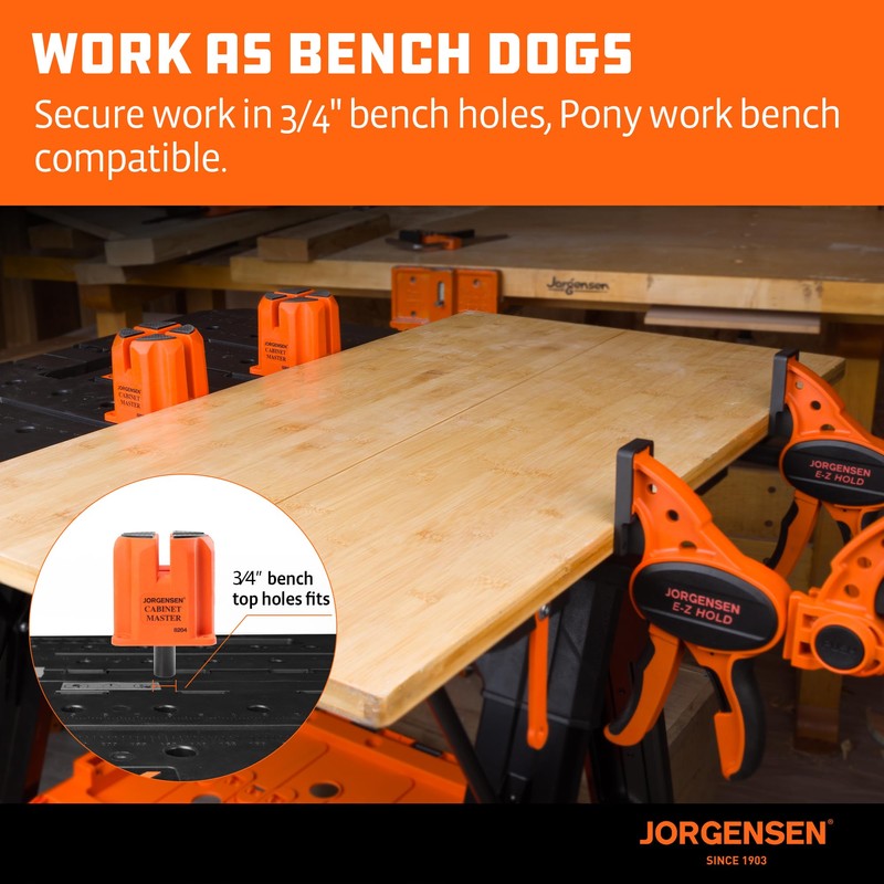 Jorgensen 3-in-1 Support Block, Cabinet Master Parallel Clamp Accessory, Woodworking