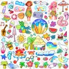 Zayvor 132 Piece Kids Temporary Tattoos, Hawaiian Luau & Tropical