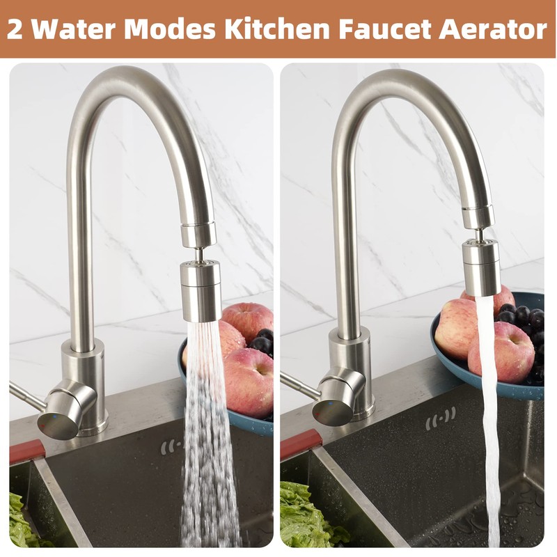 Hibbent Dual-function NSF/ANSI/CAN 61 Certified Faucet Aerator, CUPC Certification Rotate