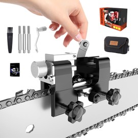 SMEIWANR Chainsaw Sharpening Jig, Hand Cranked Chainsaw Sharpening with 4.0 Grinding Heads Suitable Most Chainsaws, Portable Chain Saw Sharpening Tool Kit for Lumberjack or Garden Worker (Black)