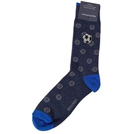ROCKPORT MEN'S SOCCER BALL W/SOCCER BALL POLKA DOTS DRESS SOCKS ONE SIZE (BLUE)
