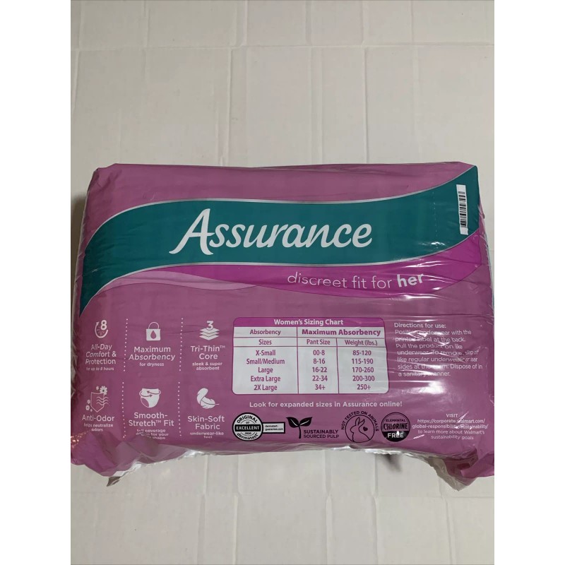 Assurance Women's Underwear, XL, Maximum Absorbency 2XL - 19 Count