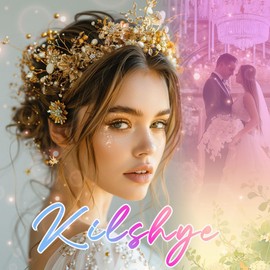 Kilshye Flower Wedding Tiaras and Crowns Silver Pearl Bridal Headpiece Princess Prom Headband for Women and Girls