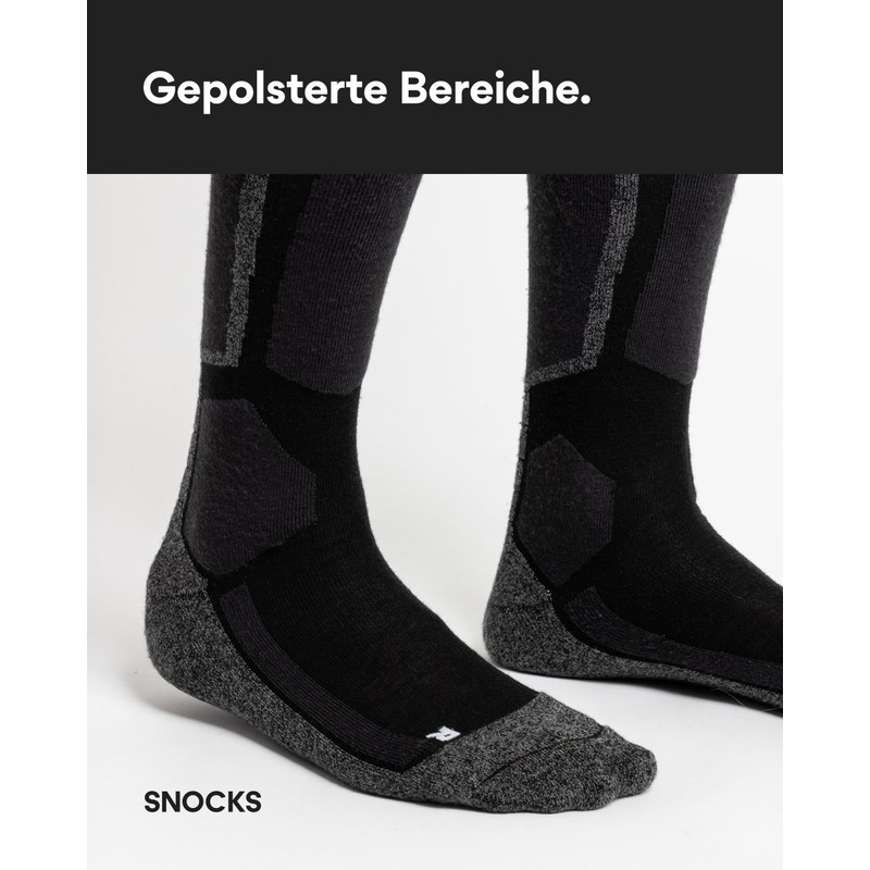 Snocks Ski Socks Black Unisex Pack of 1 (1 x