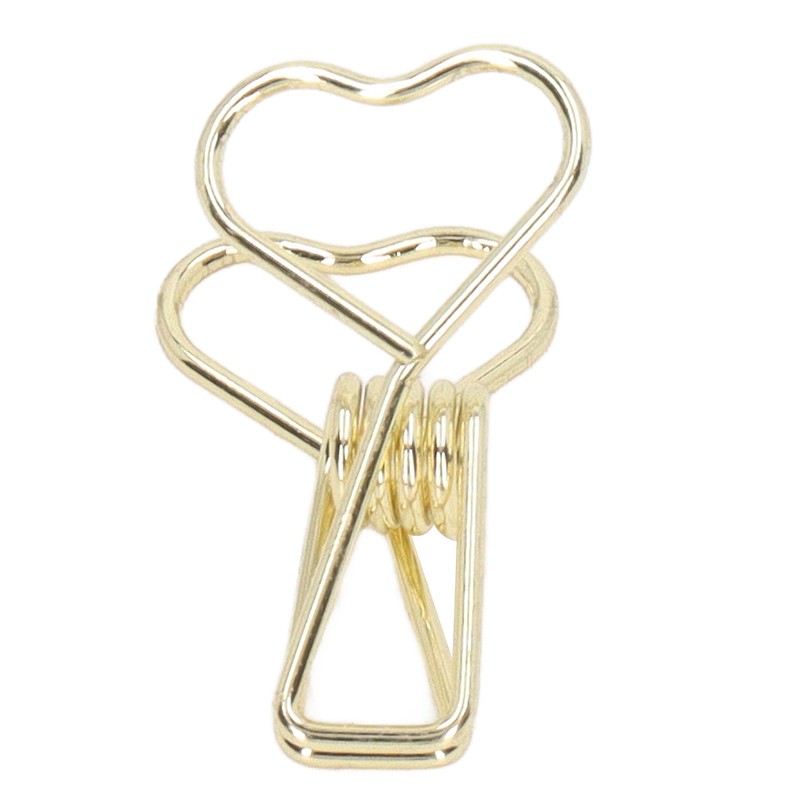 100pcs Binder Clips Heart Style Long Tail Shape Metal Iron