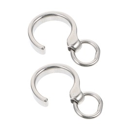 Parliky 1Pair Stainless Steel Parrot Foot Rings Open Design Bird Leg Rings Durable Bird Supplies for Cockatiels Macaws and Parakeets