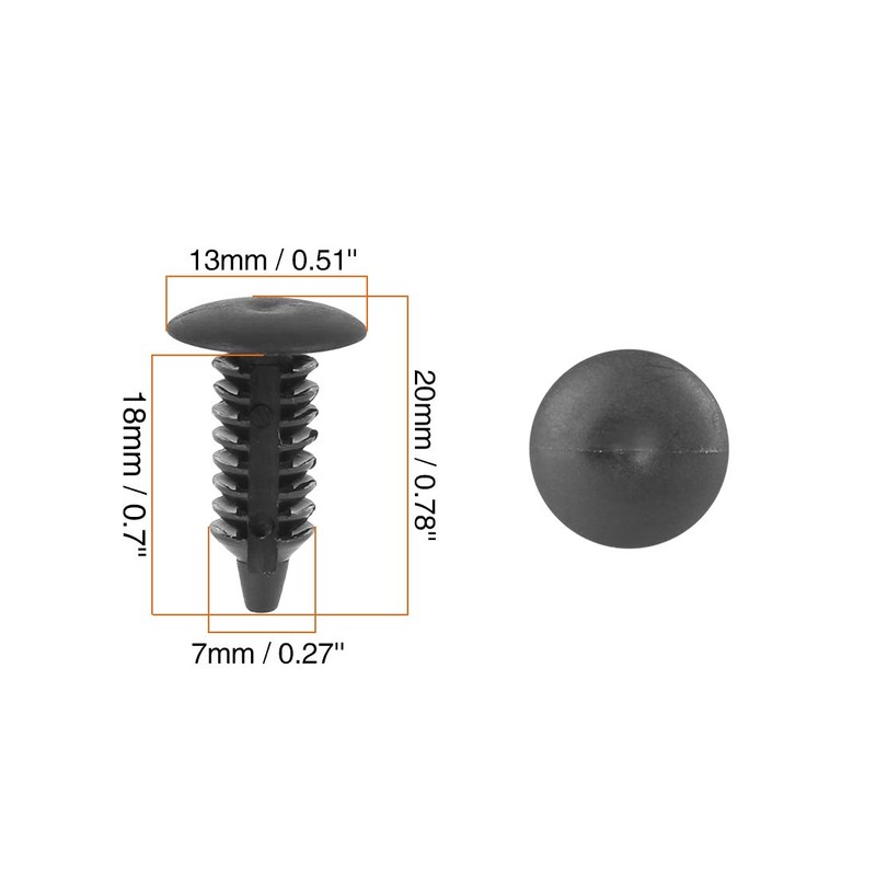 X AUTOHAUX Pack of 30 Moulded Clips Studs 7 mm