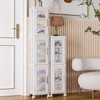 3-Tier Tall Narrow Storage Cabinet,Narrow Bathroom Storage Cabinet with Transparent