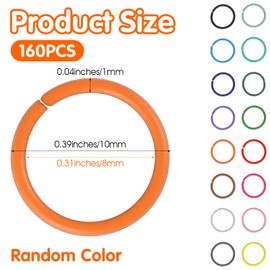 10mm Colored Jump Ring, 160PCS 16 Colors Open Jump Rings for Jewelry Making O Ring Connectors DIY Crafts Bracelet Earring Choker Necklaces Making