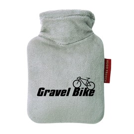 Huuraa Pocket Warmer Gravel Bike Bicycle Gift 0.2 Litre Grey Mini Velour Cover Gravel Bike Gift Idea