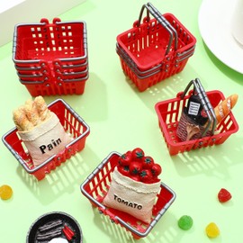 Toyvian Pack of 10 Mini Shopping Baskets Mini Supermarket Trolley Tiny Shopping Baskets Plastic Small Supermarket Baskets Dollhouse Mini Basket Ornament Children's Shopping Basket Shopping Basket