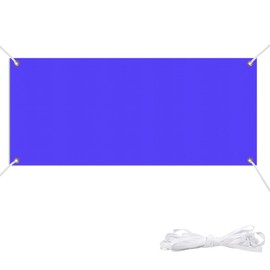 Large Banners and Signs, Banner Blank, Vinyl Banner 2x6 Ft, Blue Polyester Oxford Cloth Blank Banner, Sublimation Banners DIY Banner with Rope for Indoor Wall Outdoor Business Office Party Supply